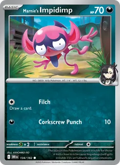 Marnie's Impidimp card from Destined Rivals, number 134/182