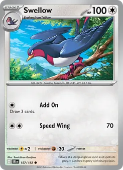Swellow card from Destined Rivals, number 157/182