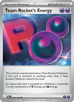Team Rocket's Energy card from Destined Rivals, number 182/182