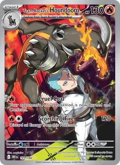 Team Rocket's Houndoom card from Destined Rivals, number 191/182