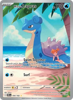 Misty's Lapras card from Destined Rivals, number 194/182