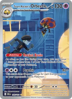 Team Rocket's Orbeetle card from Destined Rivals, number 198/182