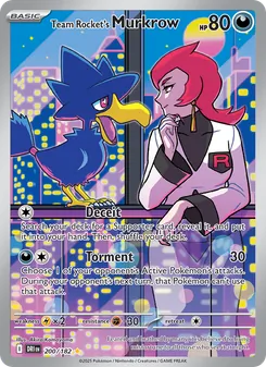 Team Rocket's Murkrow card from Destined Rivals, number 200/182