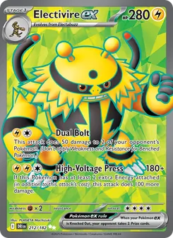 Electivire ex card from Destined Rivals, number 212/182