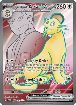 Team Rocket's Persian ex card from Destined Rivals, number 219/182