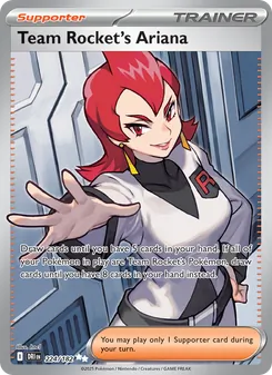 Team Rocket's Ariana card from Destined Rivals, number 224/182