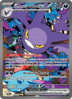 Team Rocket's Crobat ex card from Destined Rivals, number 234/182