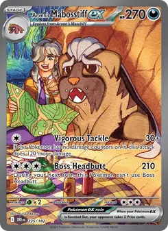 Arven's Mabosstiff ex card from Destined Rivals, number 235/182