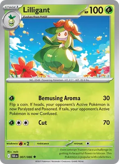 Lilligant card from Black Bolt, number 007/86
