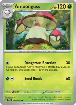 Amoonguss card from Black Bolt, number 011/86
