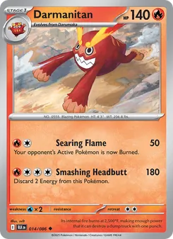 Darmanitan card from Black Bolt, number 014/86