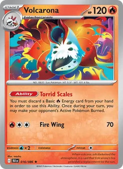 Volcarona card from Black Bolt, number 016/86