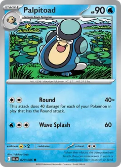 Palpitoad card from Black Bolt, number 020/86
