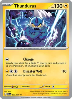 Thundurus card from Black Bolt, number 033/86