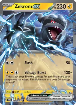 Zekrom ex card from Black Bolt, number 034/86