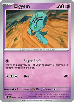 Elgyem card from Black Bolt, number 040/86