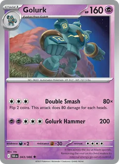 Golurk card from Black Bolt, number 043/86
