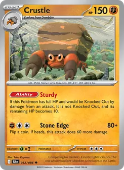 Crustle card from Black Bolt, number 052/86