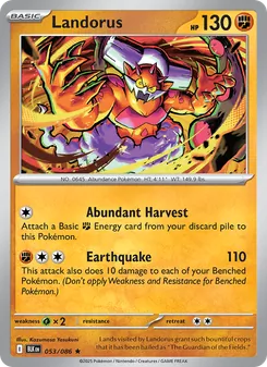 Landorus card from Black Bolt, number 053/86