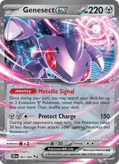 Genesect ex card from Black Bolt, number 067/86
