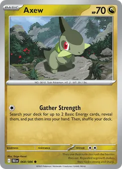 Axew card from Black Bolt, number 068/86