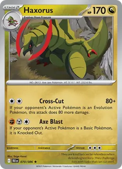 Haxorus card from Black Bolt, number 070/86