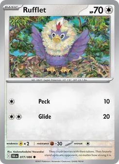 Rufflet card from Black Bolt, number 077/86