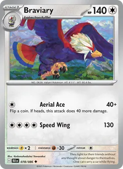 Braviary card from Black Bolt, number 078/86