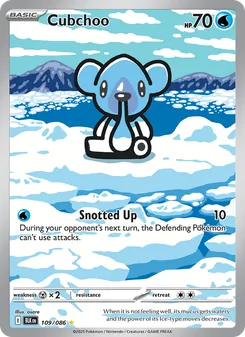 Cubchoo card from Black Bolt, number 109/86