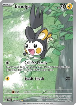 Emolga card from Black Bolt, number 112/86
