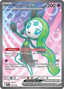 Meloetta ex card from Black Bolt, number 159/86