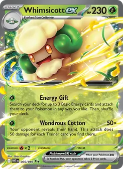Whimsicott ex card from White Flare, number 005/86
