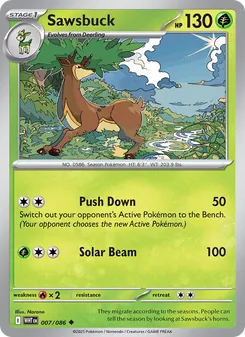 Sawsbuck card from White Flare, number 007/86