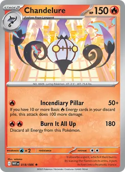 Chandelure card from White Flare, number 018/86
