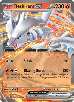 Reshiram ex card from White Flare, number 020/86