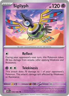 Sigilyph card from White Flare, number 038/86