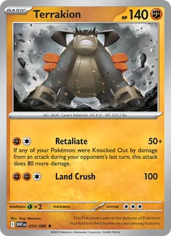 Terrakion card from White Flare, number 054/86