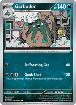Garbodor card from White Flare, number 060/86