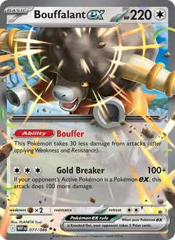 Bouffalant ex card from White Flare, number 077/86
