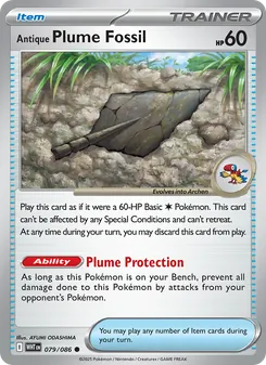 Antique Plume Fossil card from White Flare, number 079/86