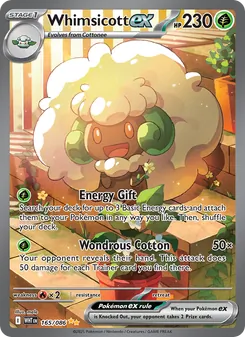 Whimsicott ex card from White Flare, number 165/86