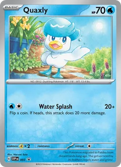 Quaxly card from SVP Black Star Promos, number 003/225