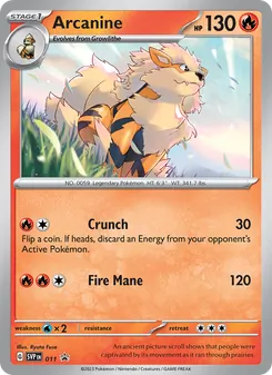 Arcanine card from SVP Black Star Promos, number 011/225