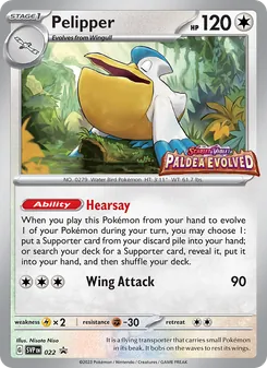 Pelipper card from SVP Black Star Promos, number 022/225