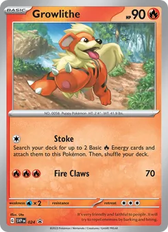 Growlithe card from SVP Black Star Promos, number 024/225