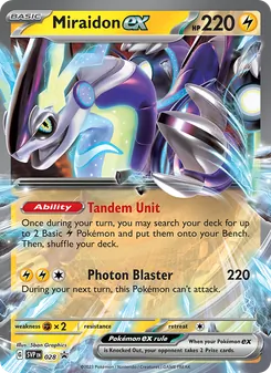 Miraidon ex card from SVP Black Star Promos, number 028/225