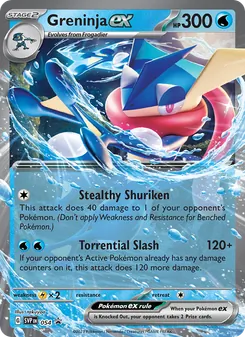 Greninja ex card from SVP Black Star Promos, number 054/225