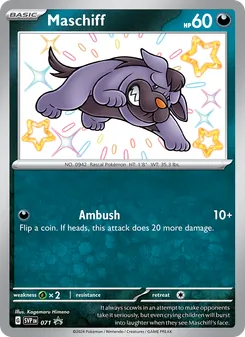 Maschiff card from SVP Black Star Promos, number 071/225