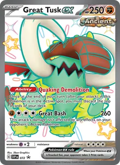 Great Tusk ex card from SVP Black Star Promos, number 072/225