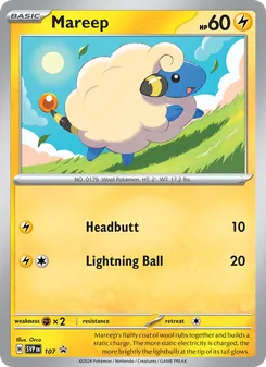 Mareep card from SVP Black Star Promos, number 107/225
